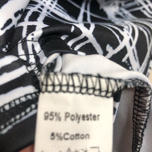 ASOS Black & White Geometric Cap Sleeve Pencil Dress Small - Picture 10 of 11